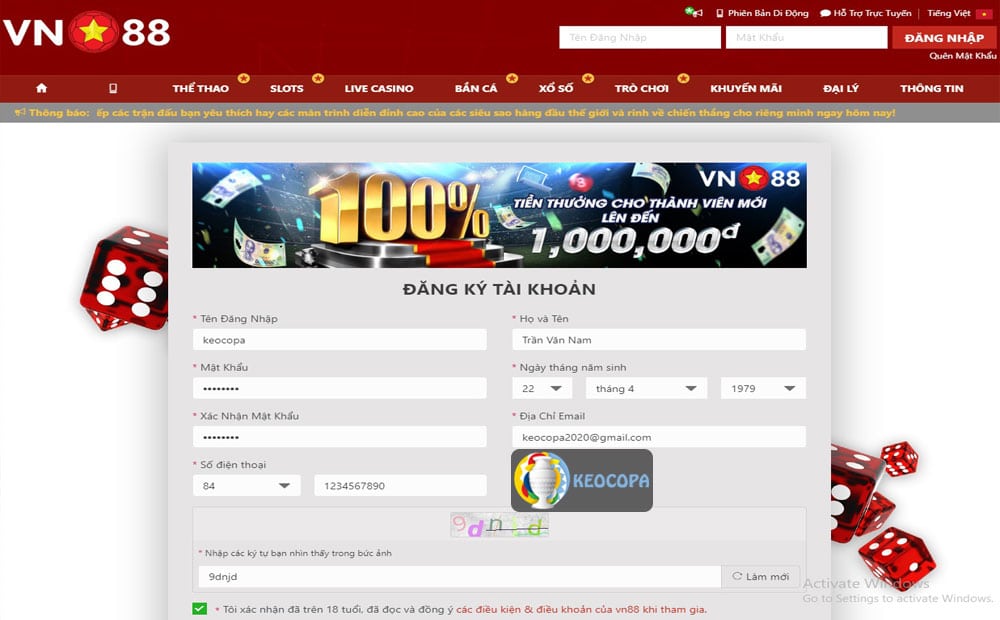 Đăng ký VN88 Đăng ký VN88